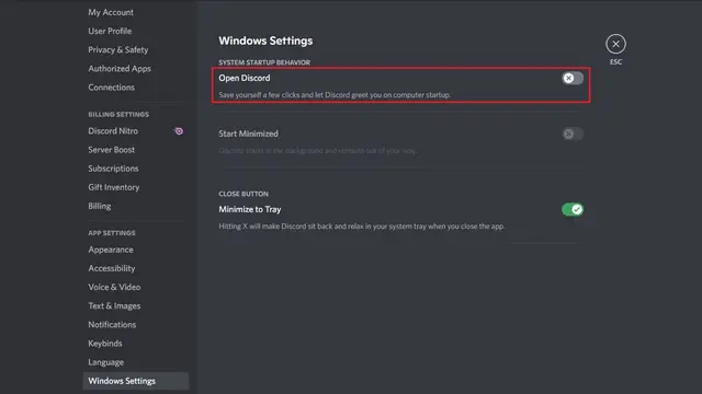 how to stop Discord from opening on startup not in Task Manager
