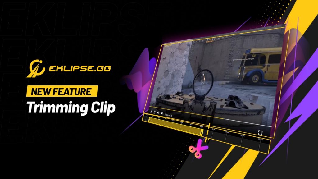 Image shows a video editing frame Text reads, New Feature, Trimming Clip