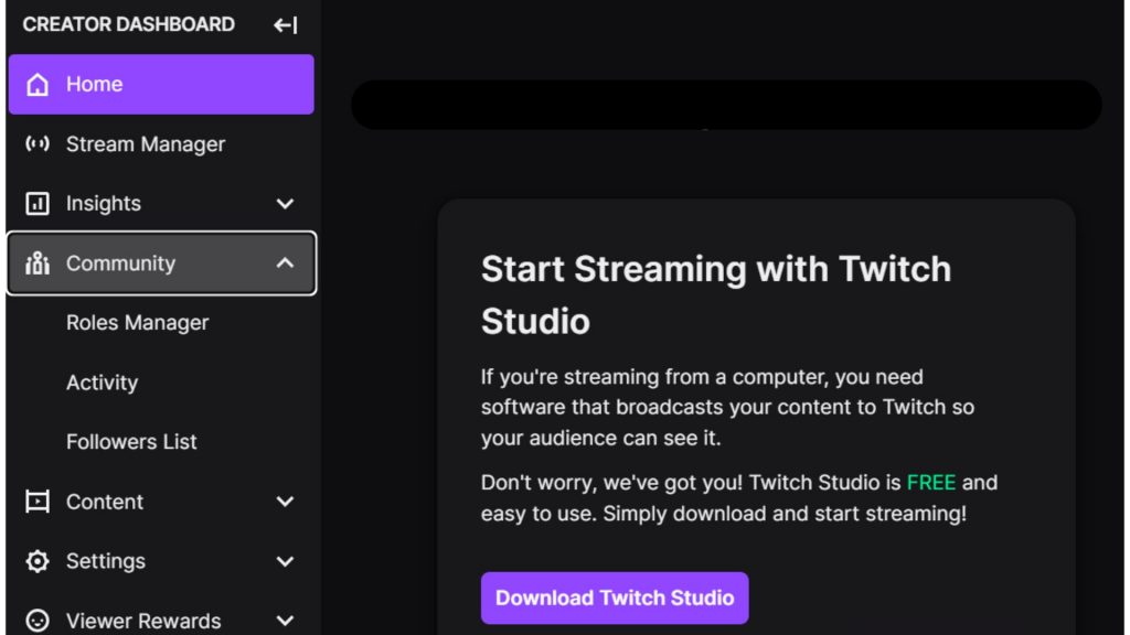 image shows Twitch creator dashboard options for how to see your follower list on Twitch