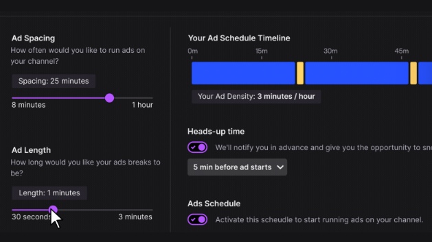 Twitch Ads manager