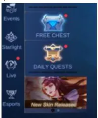 step 1 to turn on live stream in mobile legends