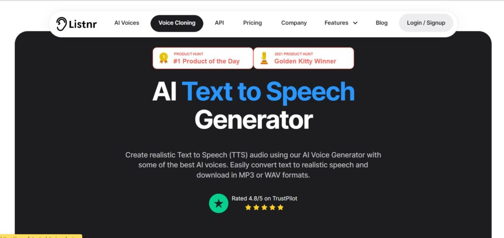 free ai voice generator listnr.tech