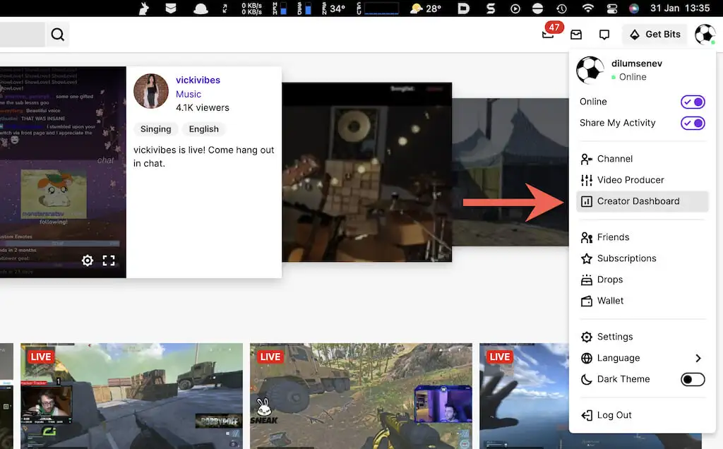 how to enable vods on twitch mobile
