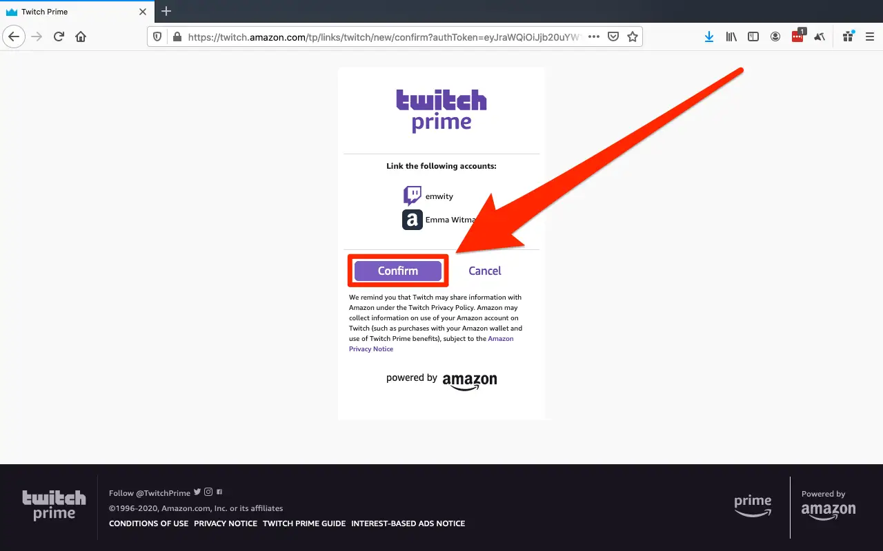 How to link amazon prime to twitch from pc and mobile phone