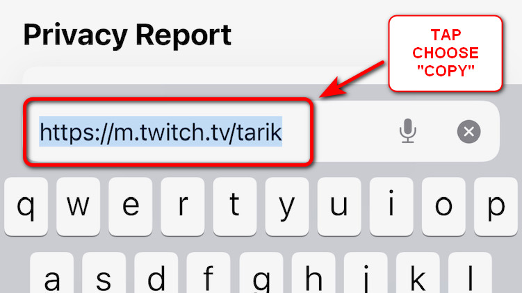 get twitch url on mobile via browser