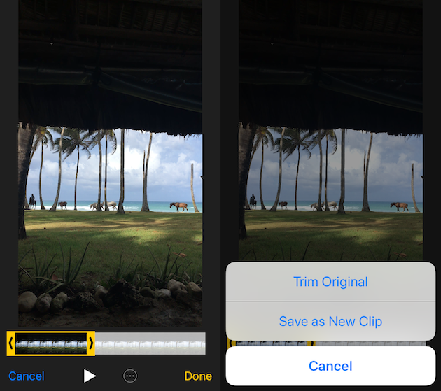 how to shorten a video on iPhone 10