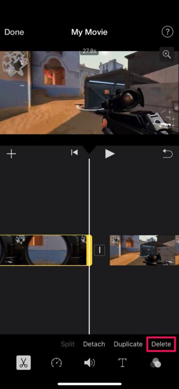 how to delete part of a video on iPhone
