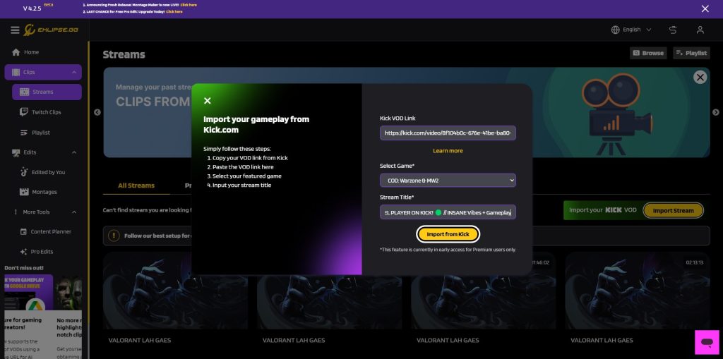 How to Make Clips on Kick Stream Automatically using AI